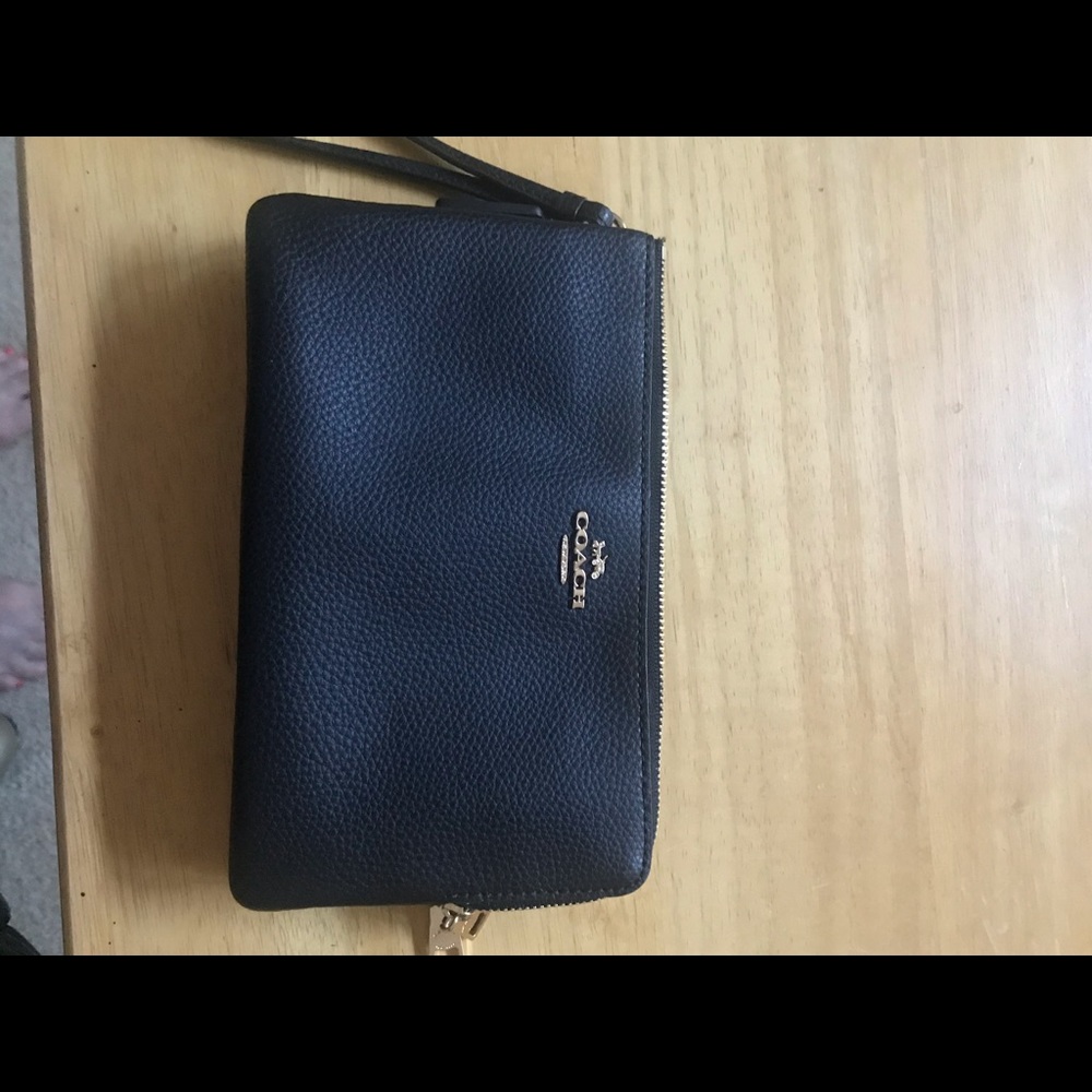Coach black wristlet